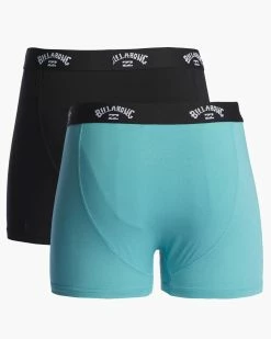 Billabong 2-Pack Core Boxer Briefs AQUA (aqu) -billabong shop abylw00105 billabongv aqu bck1