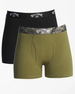 Billabong 2-Pack Core Boxer Briefs OLIVE (olv)