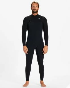 Billabong 3/2 Furnace Comp Chest Zip Full Wetsuit BLACK