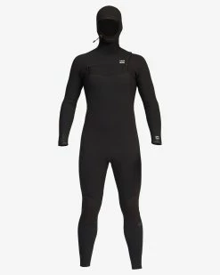 Billabong 4/3 Furnace Comp Chest Zip Hooded Full Wetsuit BLACK -billabong shop abyw200103 billabongv blk sd2