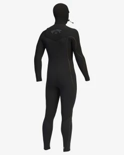 Billabong 4/3 Furnace Comp Chest Zip Hooded Full Wetsuit BLACK -billabong shop abyw200103 billabongv blk sd3