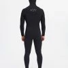 Billabong 4/3 Furnace Comp Chest Zip Hooded Full Wetsuit BLACK -billabong shop abyw200103 billabongw blk bck1