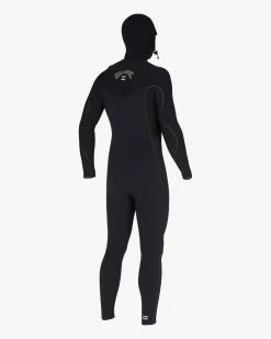 Billabong 4/3 Furnace Comp Hooded Chest Zip Full Wetsuit BLACK -billabong shop abyw200112 billabongv blk sd3