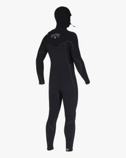 Billabong 5/4 Furnace Hooded Chest Zip Full Wetsuit BLACK -billabong shop abyw200114 billabongv blk sd3