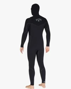 Billabong 5/4 Furnace Hooded Chest Zip Full Wetsuit BLACK -billabong shop abyw200114 billabongv blk sd4