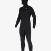 Billabong 6/5 Furnace Chest Zip Hooded Full Wetsuit BLACK -billabong shop abyw200115 billabongv blk frt1
