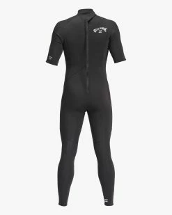 Billabong 2/2 Absolute Back Zip Short Sleeve Full Wetsuit BLACK -billabong shop abyw300104 billabongv blk bck1