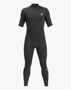 Billabong 2/2 Absolute Back Zip Short Sleeve Full Wetsuit BLACK -billabong shop abyw300104 billabongv blk sd2