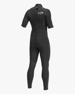 Billabong 2/2 Absolute Back Zip Short Sleeve Full Wetsuit BLACK -billabong shop abyw300104 billabongv blk sd3