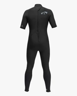 Billabong 2/2 Absolute Back Zip Short Sleeve Full Wetsuit BLACK -billabong shop abyw300105 billabongv blk bck1