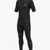 Billabong 2/2 Absolute Back Zip Short Sleeve Full Wetsuit BLACK -billabong shop abyw300105 billabongv blk frt1