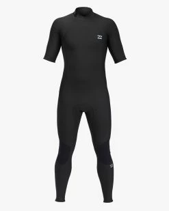 Billabong 2/2 Absolute Back Zip Short Sleeve Full Wetsuit BLACK -billabong shop abyw300105 billabongv blk sd2