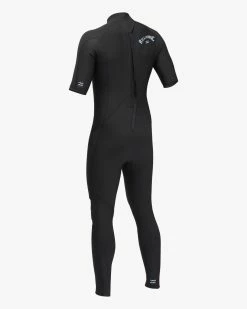 Billabong 2/2 Absolute Back Zip Short Sleeve Full Wetsuit BLACK -billabong shop abyw300105 billabongv blk sd4