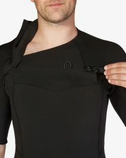 Billabong 2/2 Absolute Chest Zip Full Wetsuit BLACK -billabong shop abyw300109 billabongv blk dtl1