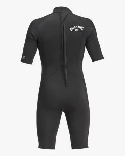 Billabong 2/2 Absolute Back Zip Short Sleeve Spring Suit BLACK -billabong shop abyw500112 billabongv blk bck1