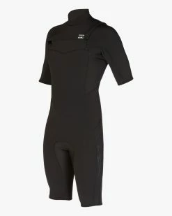 Billabong 2/2mm Absolute Short Sleeve Chest Zip Springsuit BLACK 11 Billabong 2/2mm Absolute Short Sleeve Chest Zip Springsuit BLACK -billabong shop abyw500115 billabongv blk frt1
