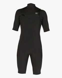 Billabong 2/2mm Absolute Short Sleeve Chest Zip Springsuit BLACK 12 Billabong 2/2mm Absolute Short Sleeve Chest Zip Springsuit BLACK -billabong shop abyw500115 billabongv blk sd1