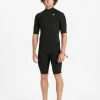 Billabong 2/2mm Absolute Short Sleeve Chest Zip Springsuit BLACK -billabong shop abyw500115 billabongw blk frt1
