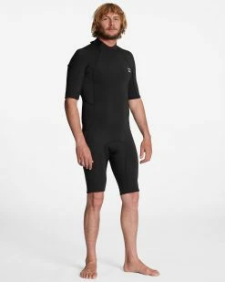 Billabong 2/2mm Absolute Short Sleeve Back Zip Springsuit BLACK 10 Billabong 2/2mm Absolute Short Sleeve Back Zip Springsuit BLACK -billabong shop abyw500117 billabongw blk sd2