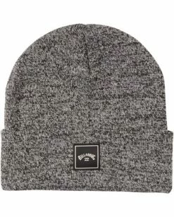 Billabong Stacked Heather Beanie BLACK -billabong shop mabn3bsh billabongf blk frt1 1